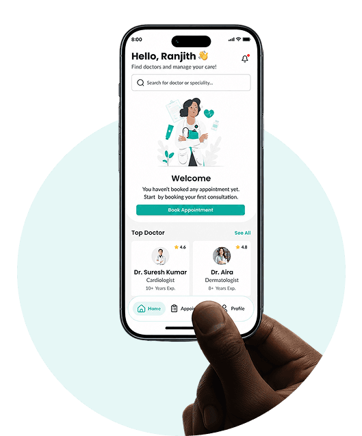 The SwasthPro app open on a phone